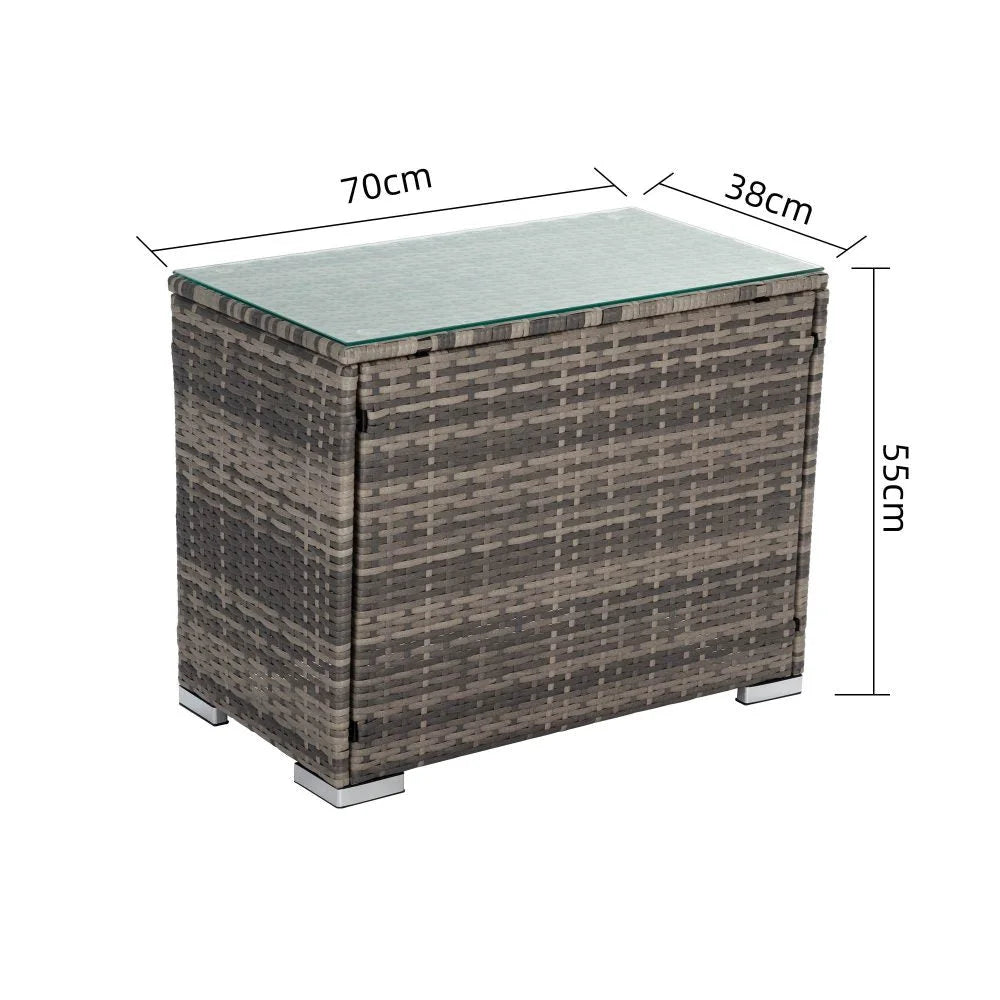 Outdoor Wicker End Table - Grey