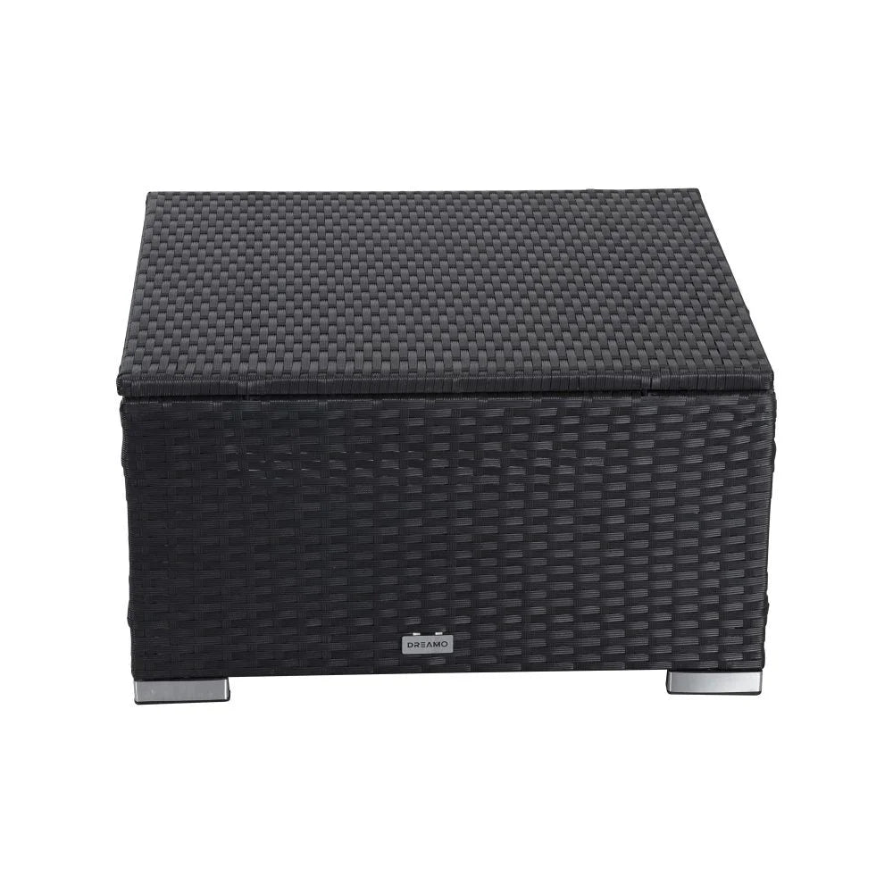 Outdoor wicker ottoman in Black - Furniture > Outdoor >