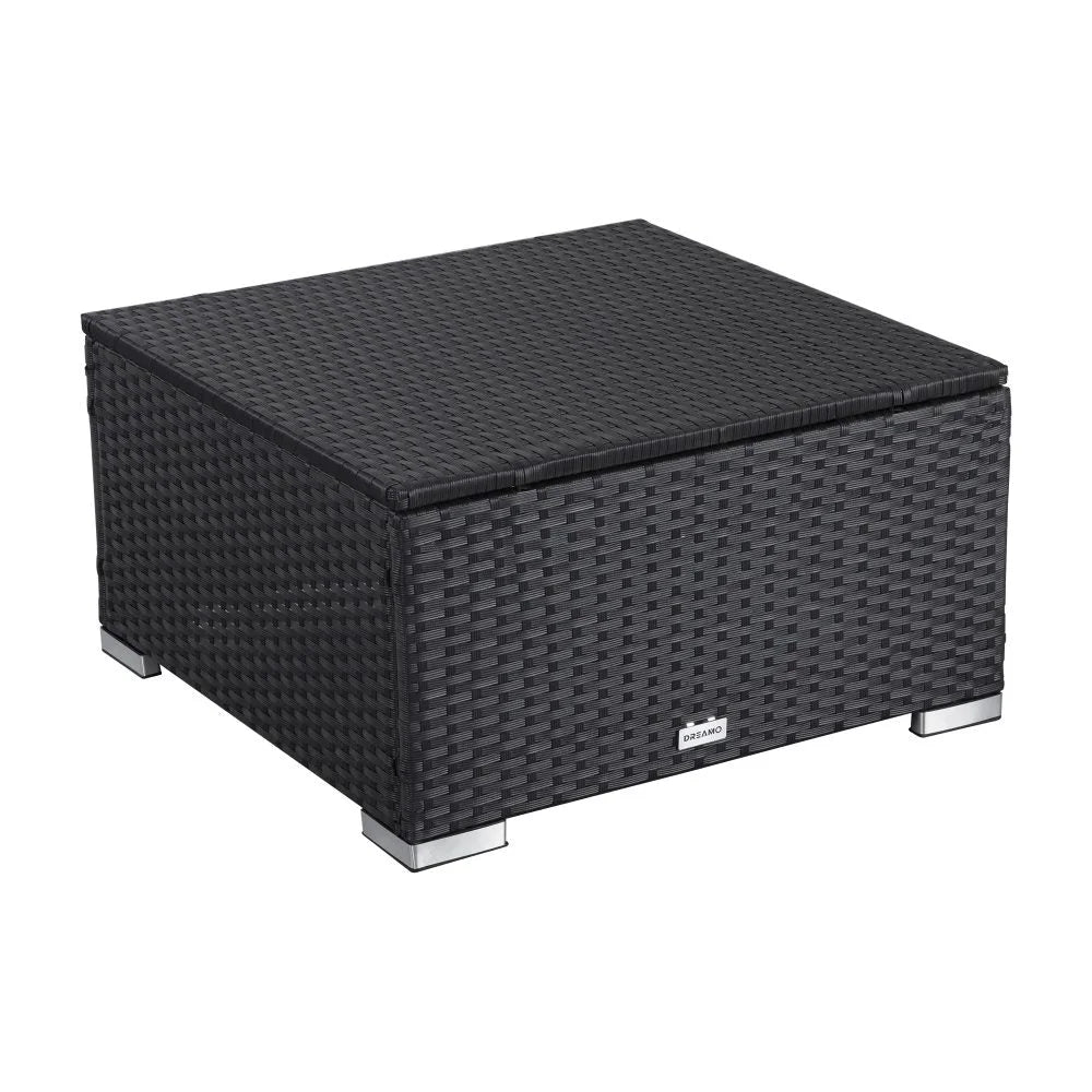 Outdoor wicker ottoman in Black - Furniture > Outdoor >