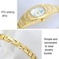 Oval Chain Watch with Diamonds for Women - Silver - Fashion
