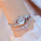 Oval Chain Watch with Diamonds for Women - Silver - Fashion