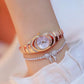Oval Chain Watch with Diamonds for Women - Silver - Fashion