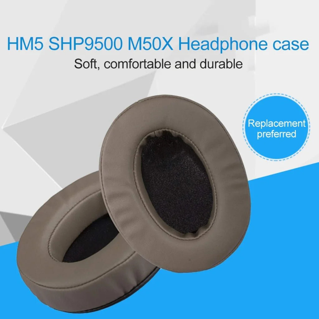Oval Leather Headphone Case For Brainwavz Hm5 / Philips Shp9500 - White-1915196630110441475