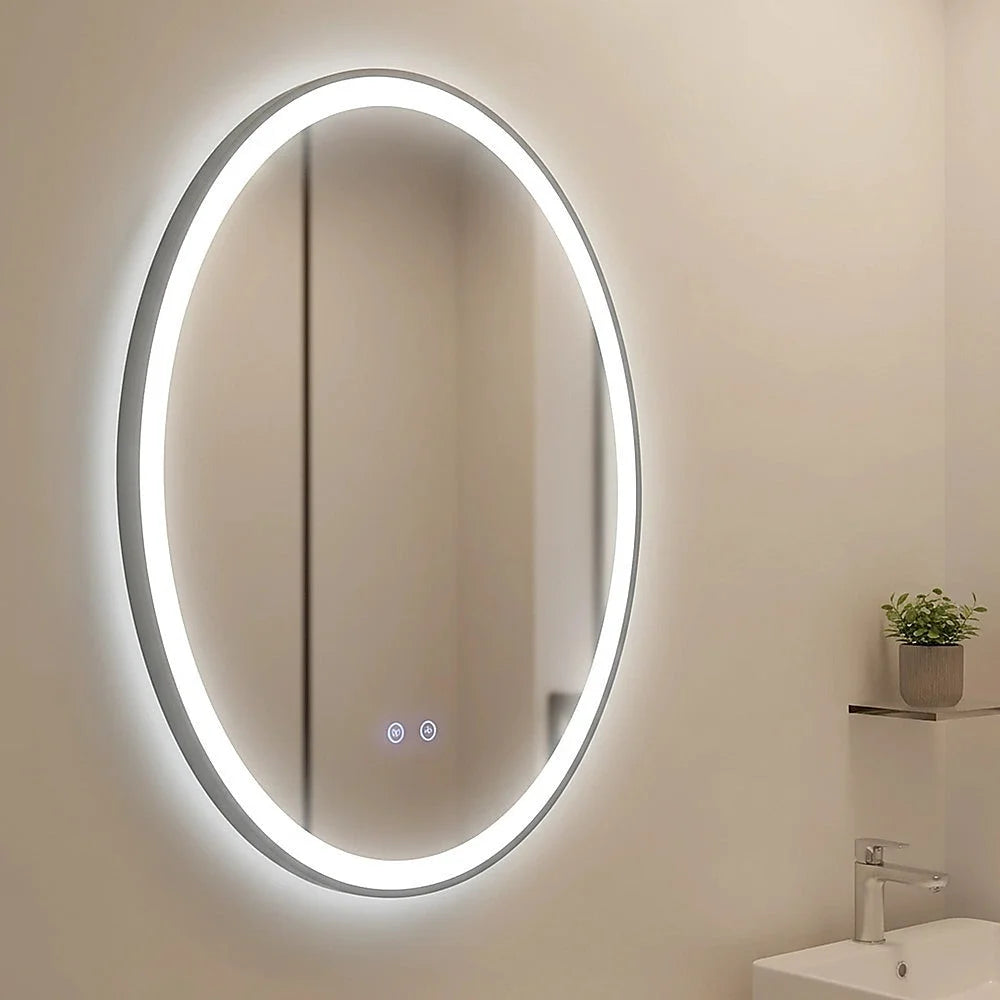 Oval Mirror LED Anti-Fog Illuminated Bathroom Living Room