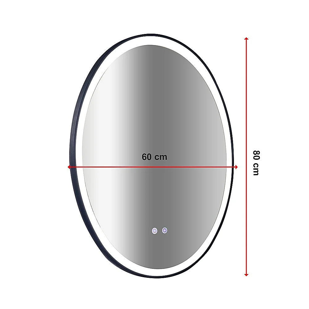 Oval Mirror LED Anti-Fog Illuminated Bathroom Living Room