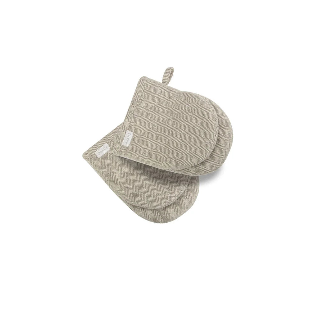 Oven Mini Gloves Rans Herringbone Cotton Set of 2