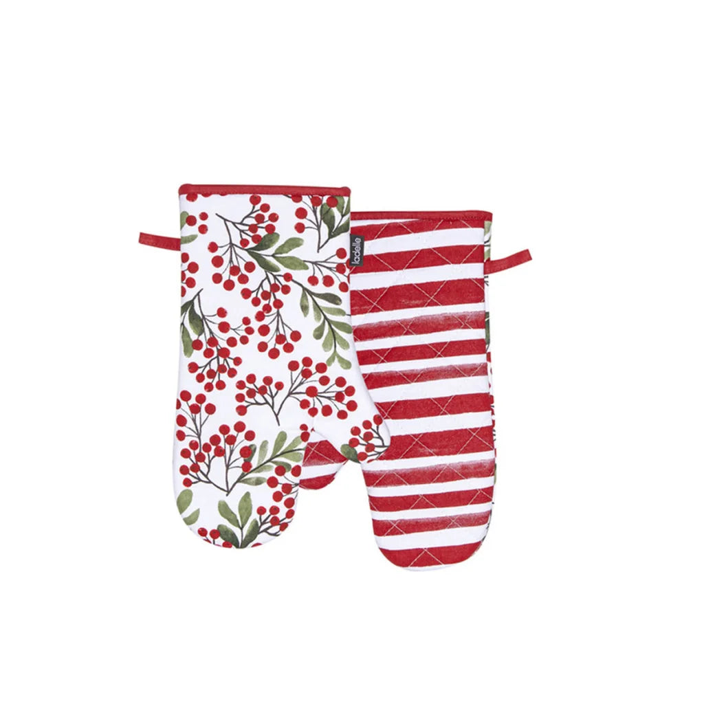 Oven Mitt Ladelle Berry Berry Christmas Set of 2 - 18 x 33