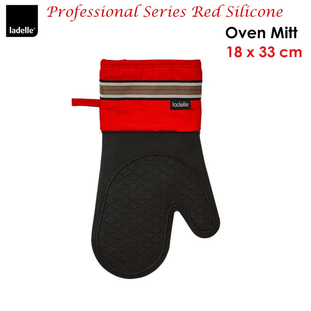 Oven Mitt Ladelle Professional Series Red Silicone - Home &