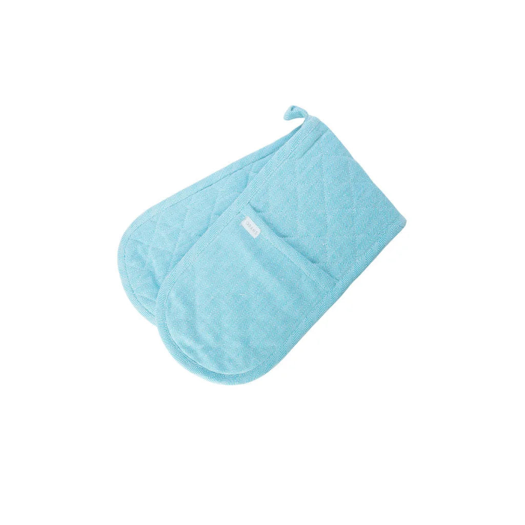Oven Mitt Rans Herringbone Cotton Double - Blue - Home &