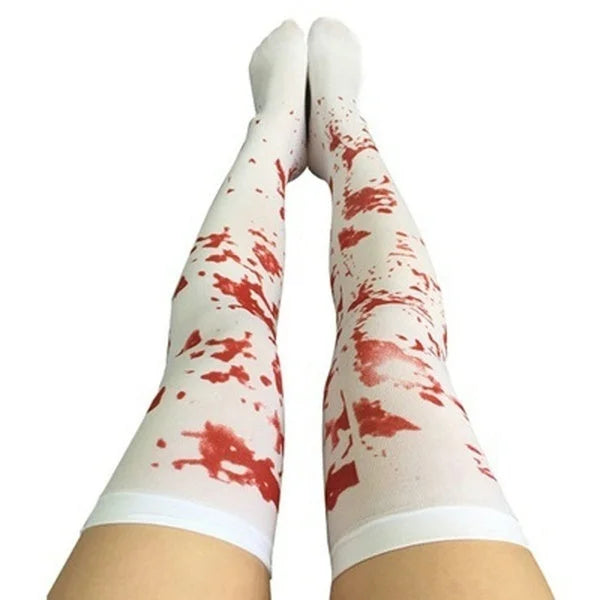 OVER THE KNEE SOCKS Fake Red Blood Stained Bloody Halloween