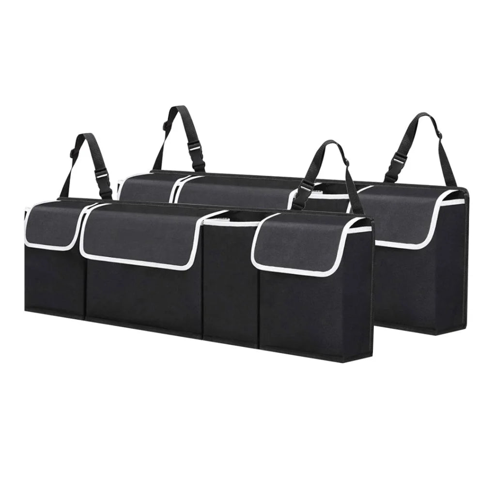 Oxford Cloth Car Trunk Storage Organizer 2X Multi-Purpose Interior Accessories Backseat Black