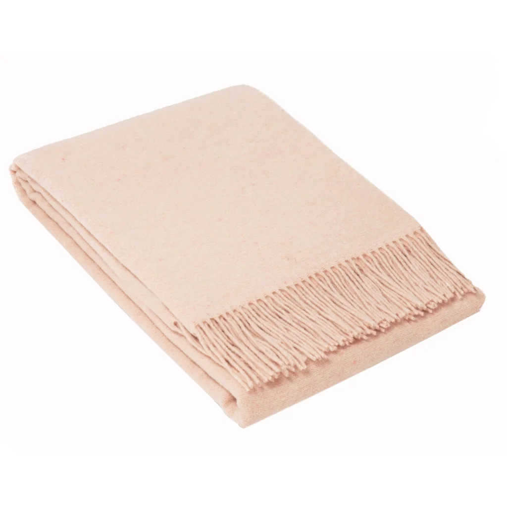 Oxford Throw Blanket Merino Wool Blend - Blush - Furniture