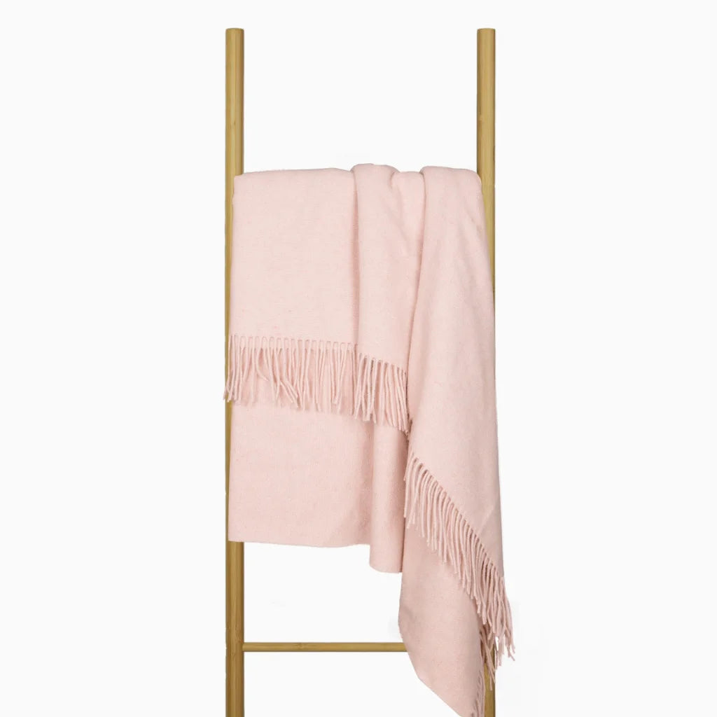Oxford Throw Blanket Merino Wool Blend - Blush - Furniture