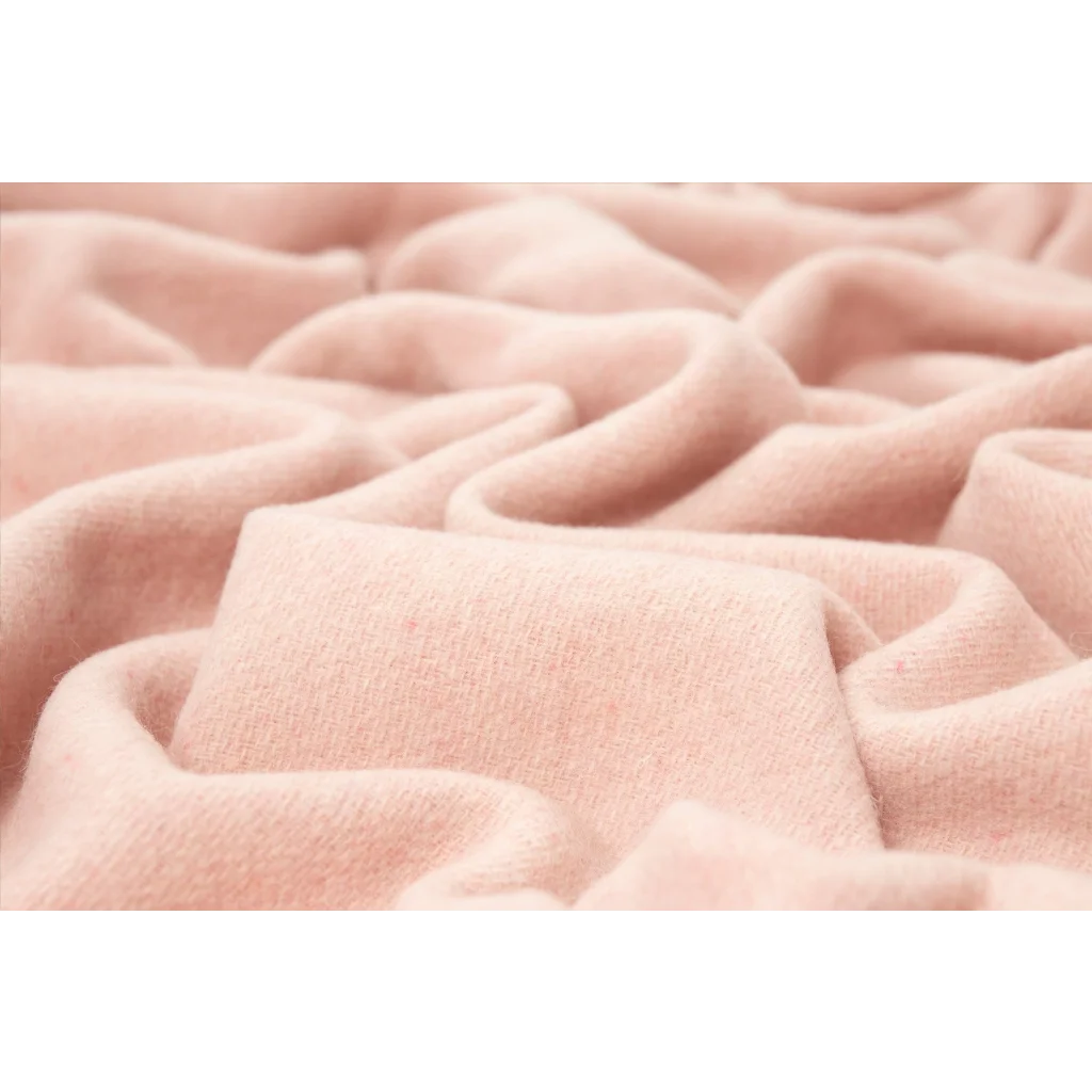 Oxford Throw Blanket Merino Wool Blend - Blush - Furniture