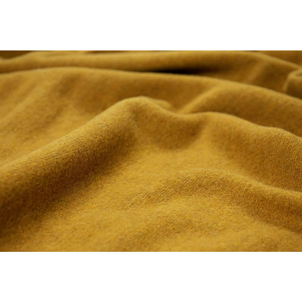 Oxford Throw Blanket Merino Wool Blend - Mustard - Furniture