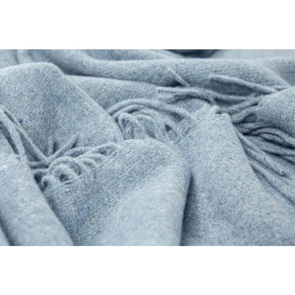 Oxford Throw Blanket Merino Wool Blend - Sky Blue