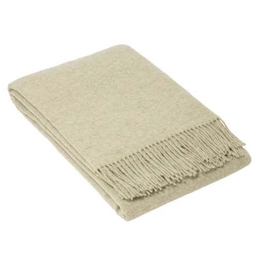 Oxford Throw Blanket Merino Wool Blend - Stone - Furniture