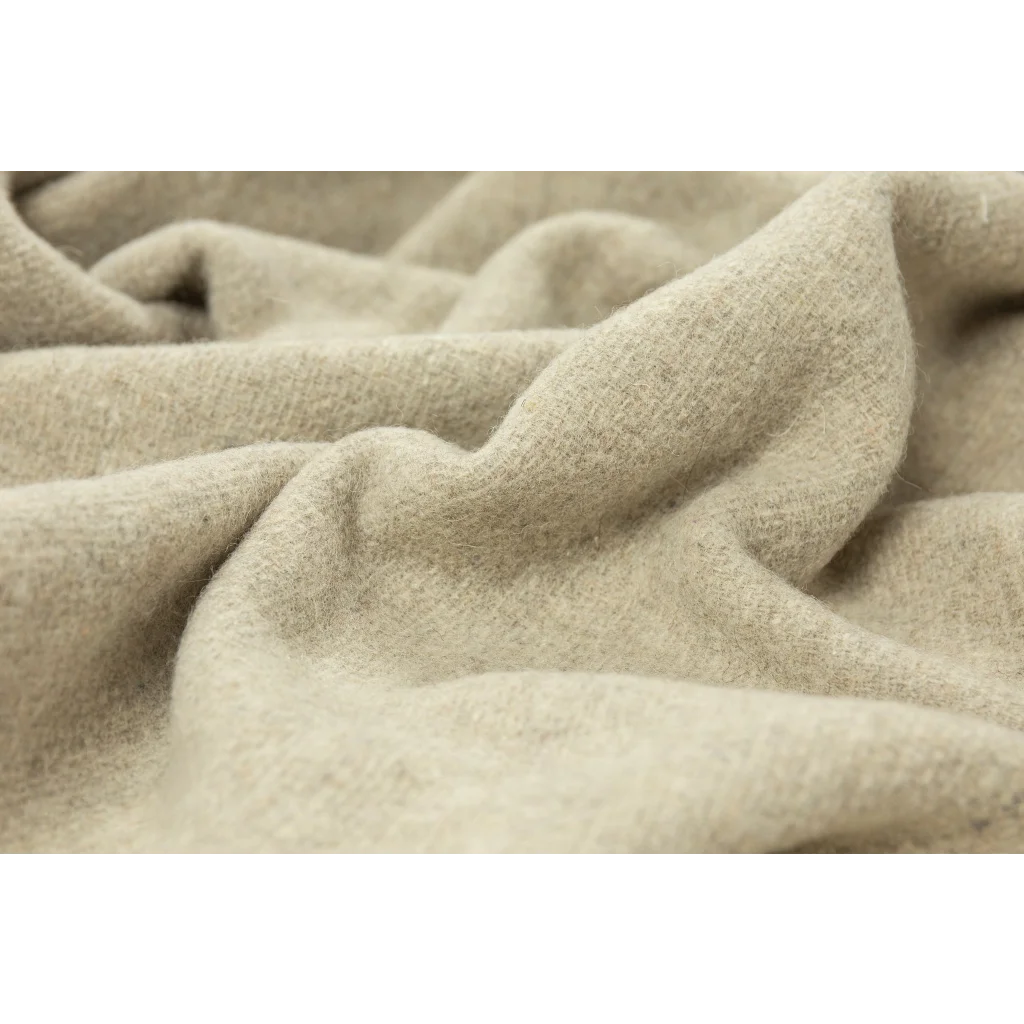 Oxford Throw Blanket Merino Wool Blend - Stone - Furniture