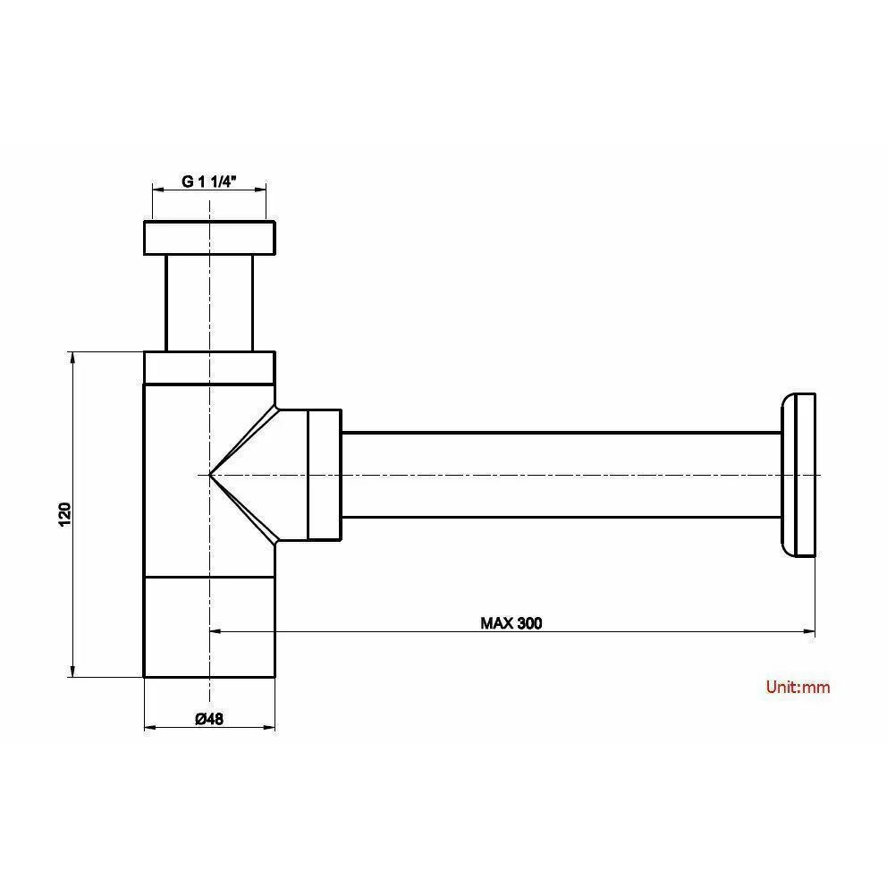 P Trap 2023 Brushed Nickel Round Bottle Trap 32/40mm Waste