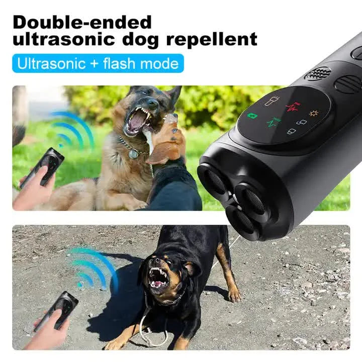 P10 Black Ultrasonic Dog Repellent Device - Dual-Mode
