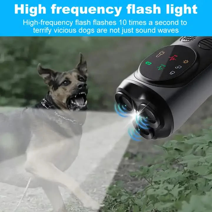 P10 Black Ultrasonic Dog Repellent Device - Dual-Mode