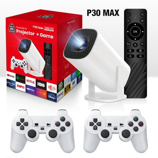 P30 Max 4K Ultra HD Projector with 3D Gaming - Includes 2