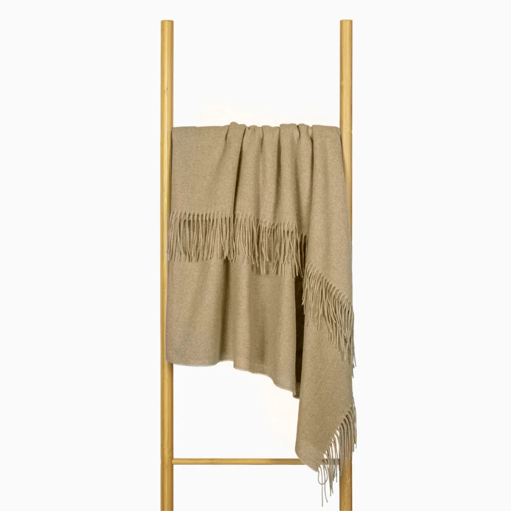 Paddington Throw Blanket Fine Wool Blend - Camel - Furniture