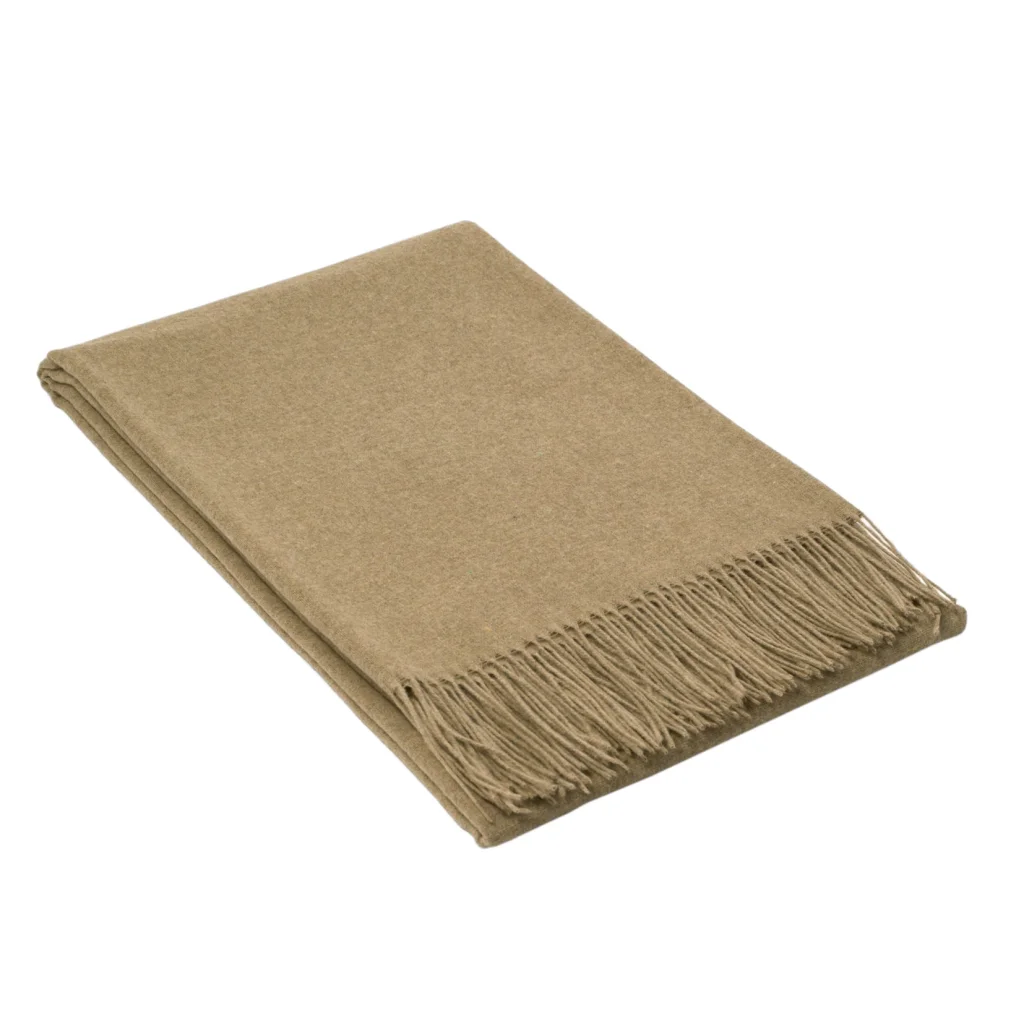 Paddington Throw Blanket Fine Wool Blend - Camel - Furniture