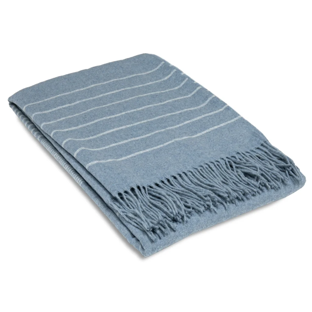 Paddington Throw Blanket Fine Wool Blend - Forever Blue