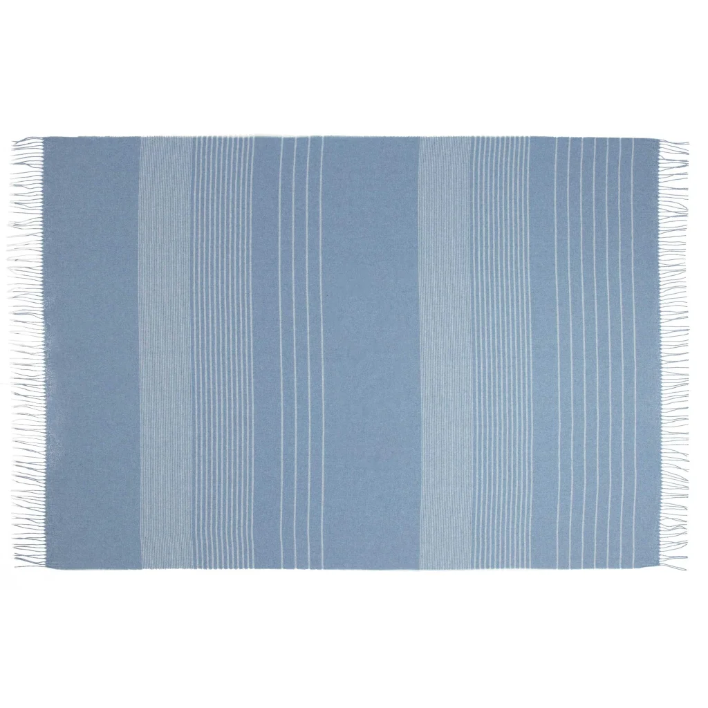 Paddington Throw Blanket Fine Wool Blend - Forever Blue