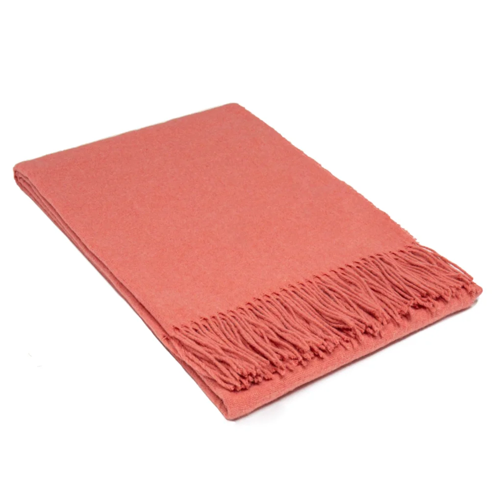 Paddington Throw Blanket Fine Wool Blend - Peach - Furniture