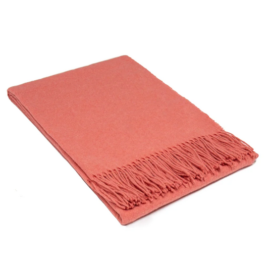 Paddington Throw Blanket Fine Wool Blend - Peach - Furniture