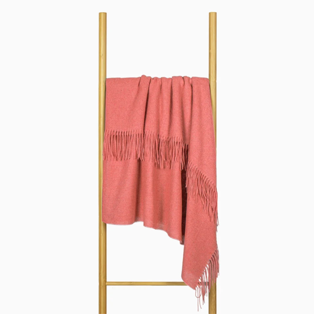 Paddington Throw Blanket Fine Wool Blend - Peach - Furniture