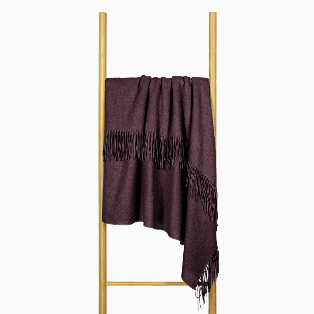 Paddington Throw Blanket Fine Wool Blend - Plum - Home &