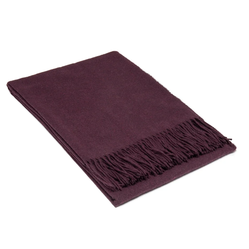 Paddington Throw Blanket Fine Wool Blend - Plum - Home &