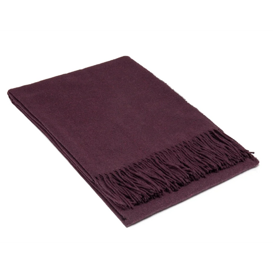 Paddington Throw Blanket Fine Wool Blend - Plum - Home &