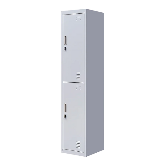 Padlock-Operated Lock 2-Door Vertical Locker for Office Gym