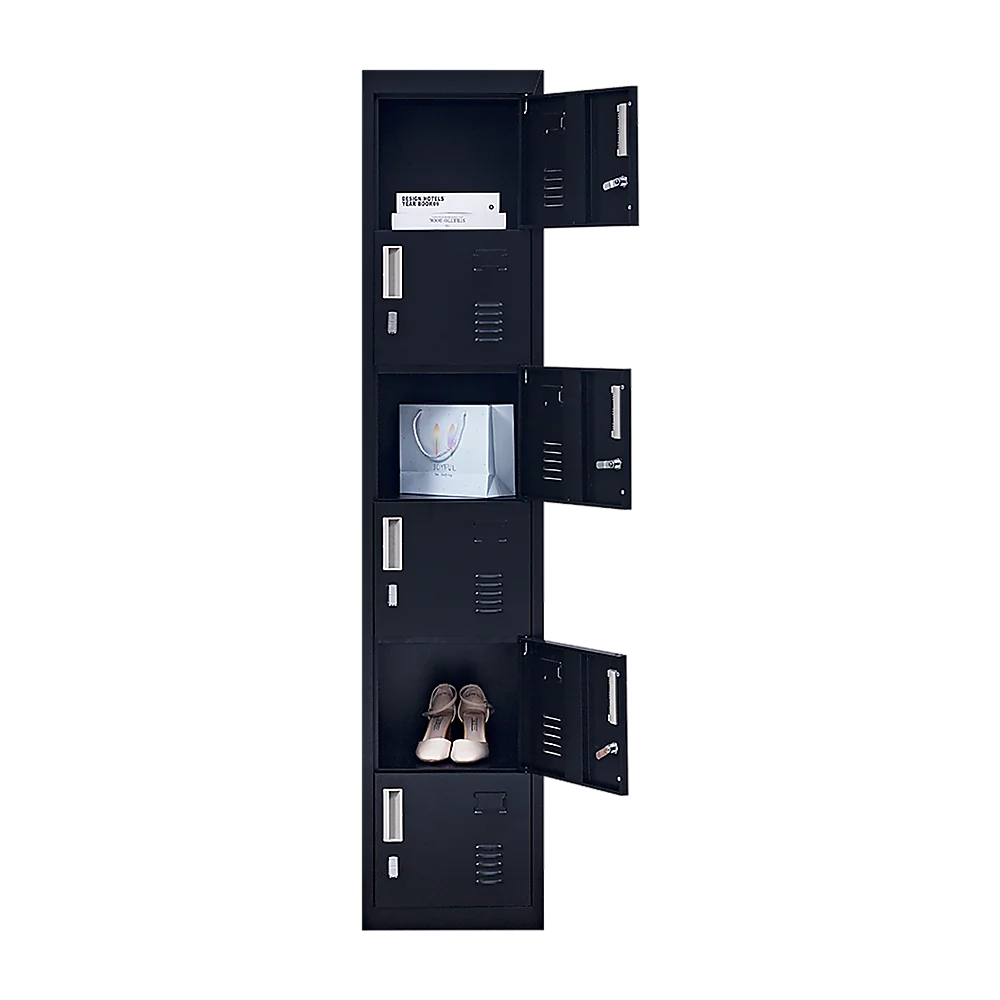 Padlock-Operated Lock 6-Door Locker for Office Gym Shed