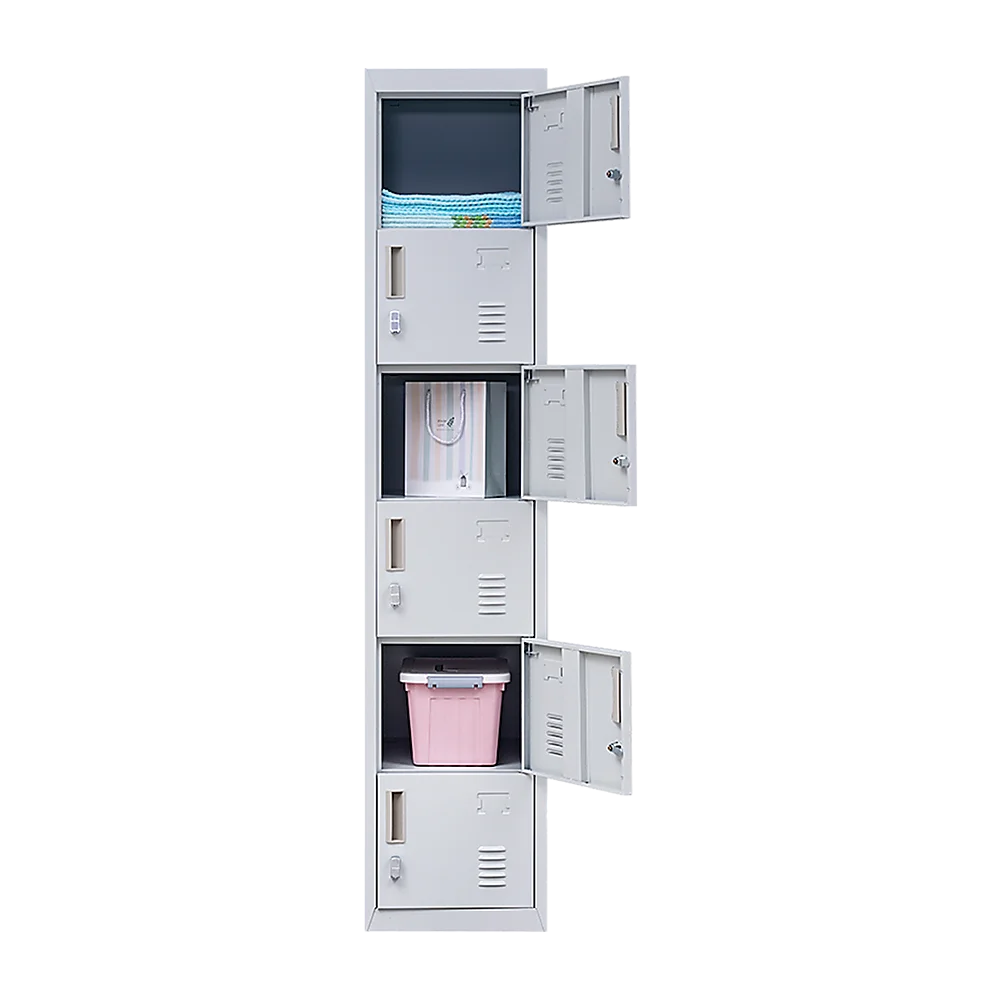 Padlock-Operated Lock 6-Door Locker for Office Gym Shed