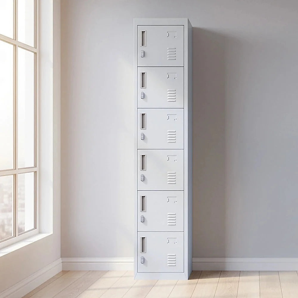 Padlock-Operated Lock 6-Door Locker for Office Gym Shed