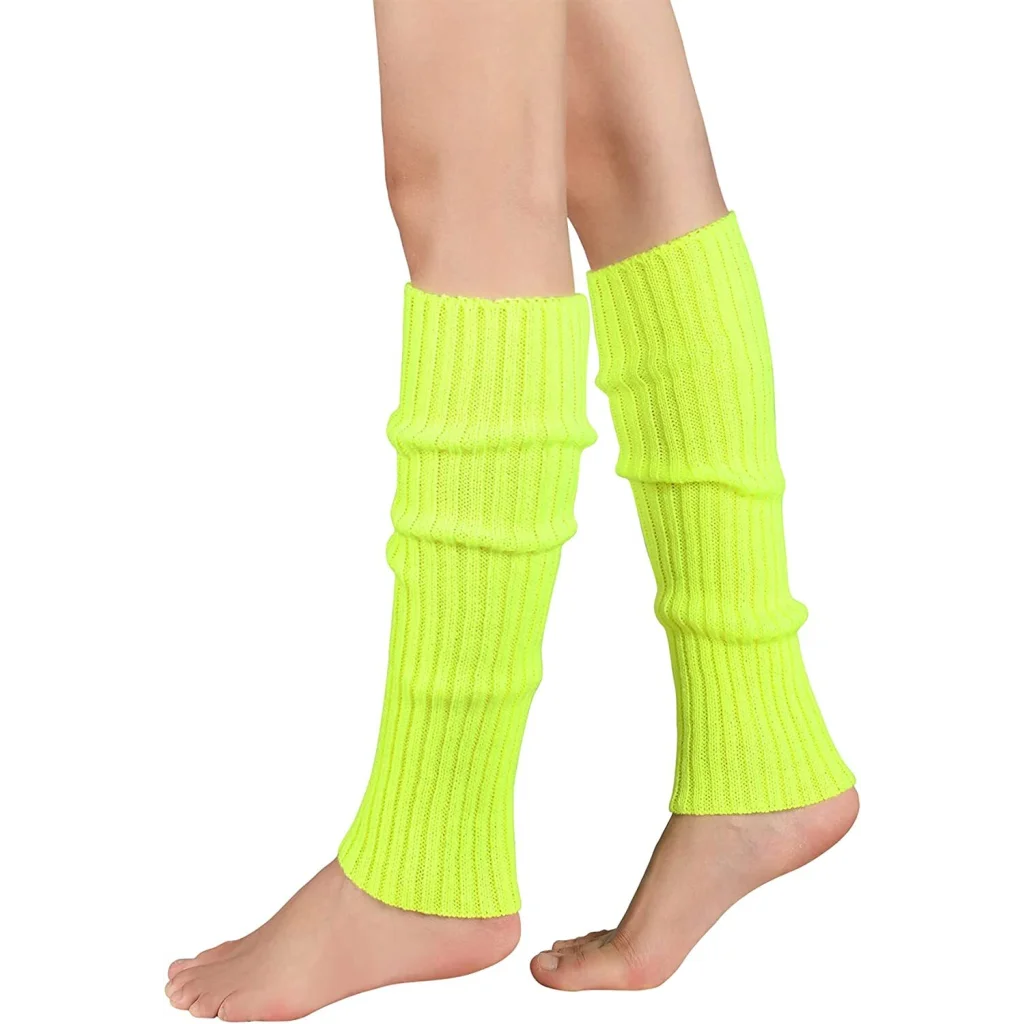 Pair of Womens Leg Warmers Disco Winter Knit Dance Party