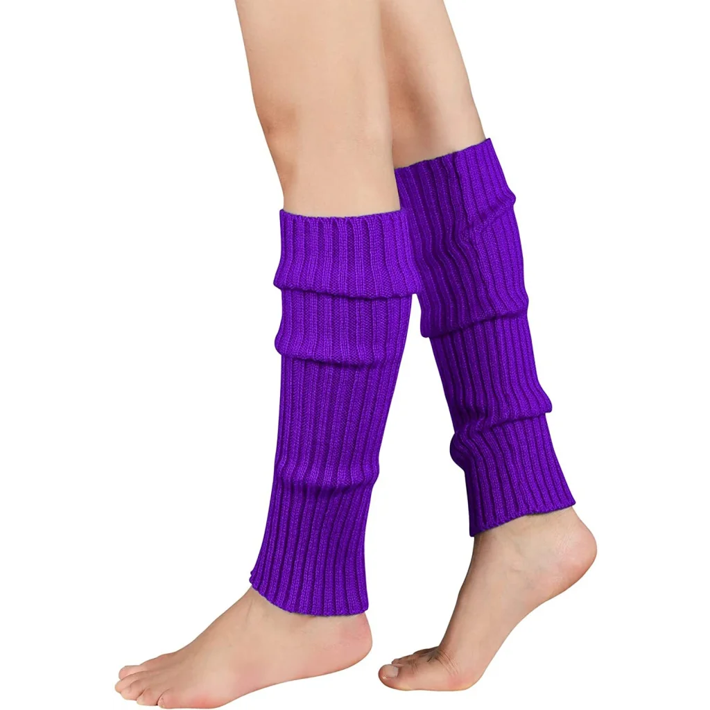 Pair of Womens Leg Warmers Disco Winter Knit Dance Party