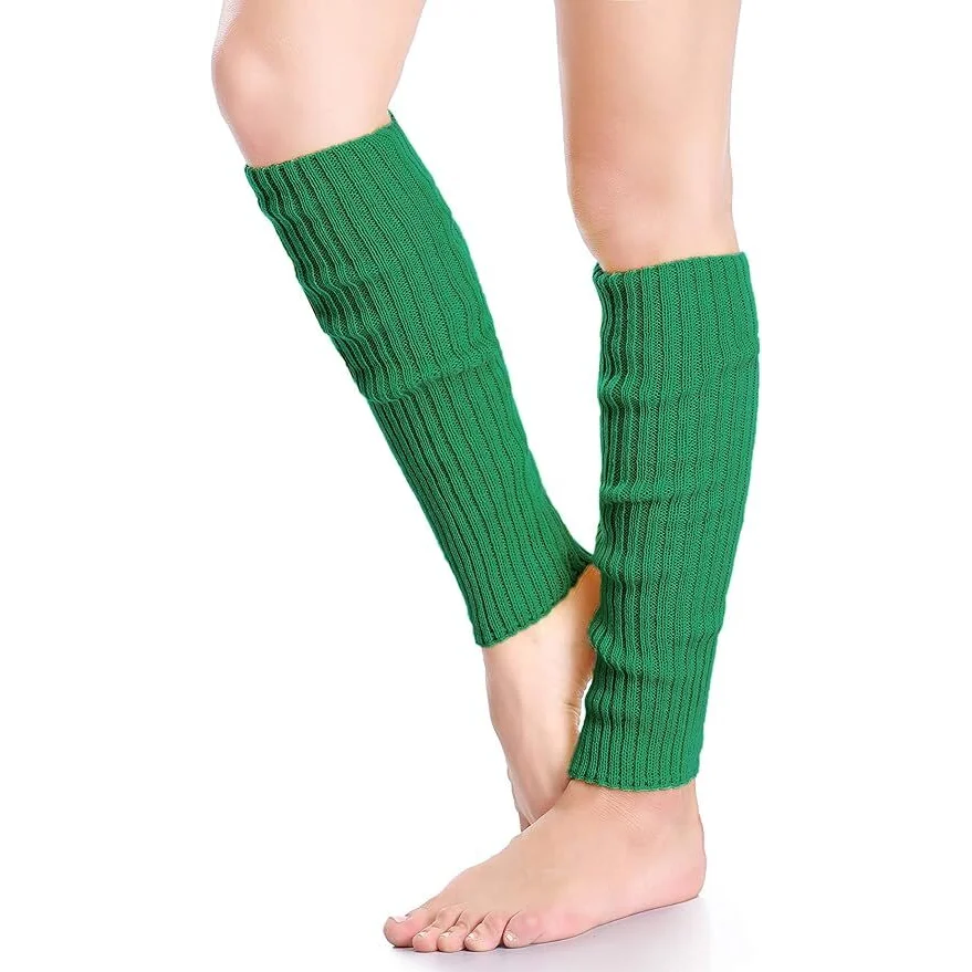 Pair of Womens Leg Warmers Disco Winter Knit Dance Party