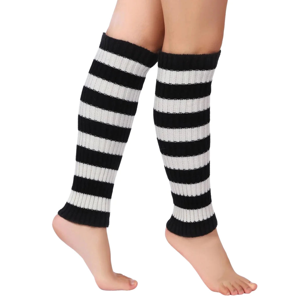 Pair of Womens Leg Warmers Disco Winter Knit Dance Party