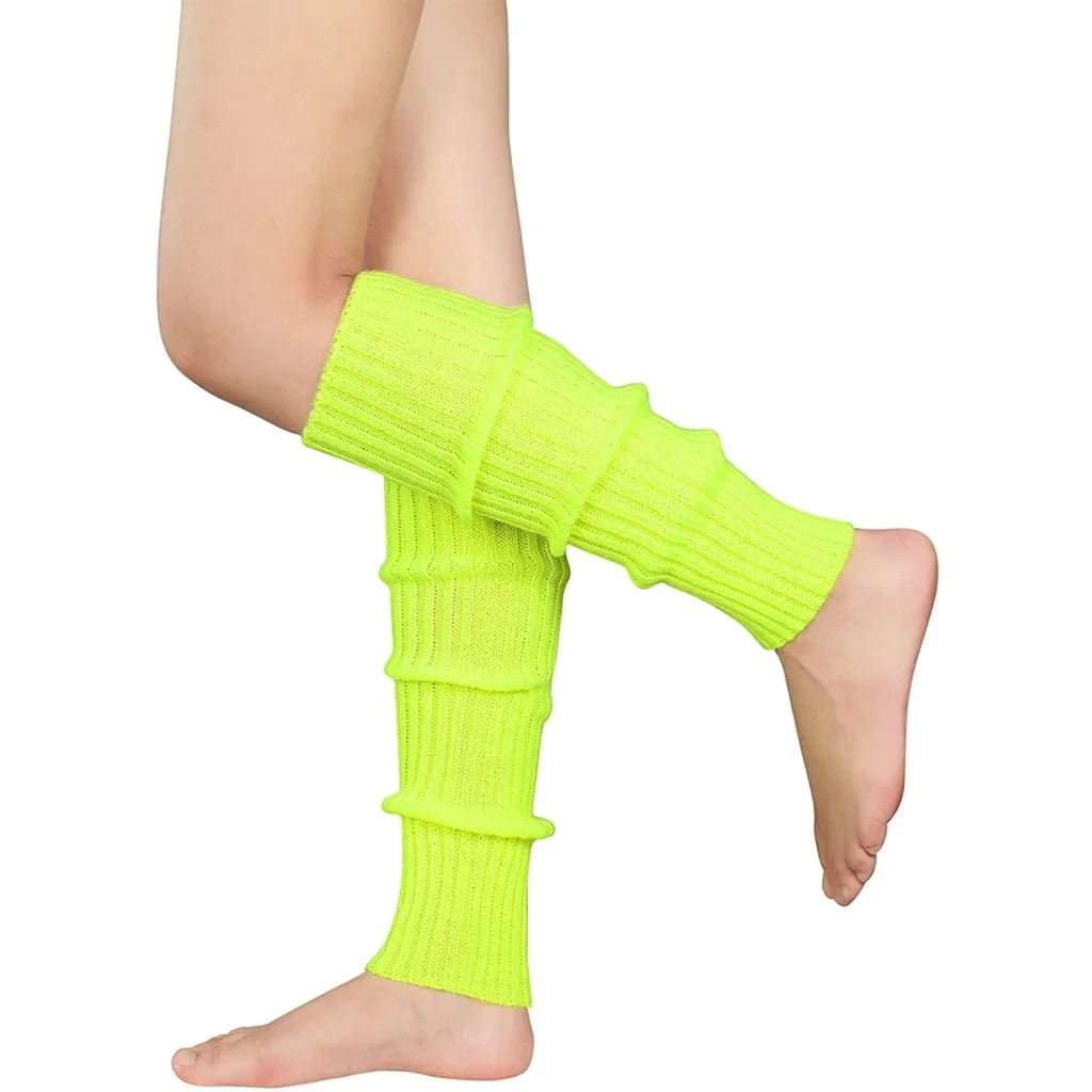 Pair of Womens Leg Warmers Disco Winter Knit Dance Party