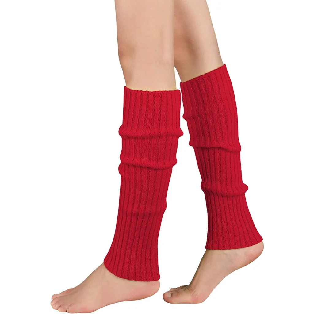 Pair of Womens Leg Warmers Disco Winter Knit Dance Party