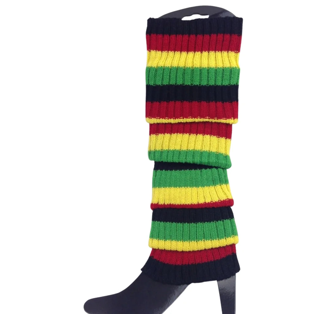 Pair of Womens Leg Warmers Disco Winter Knit Dance Party