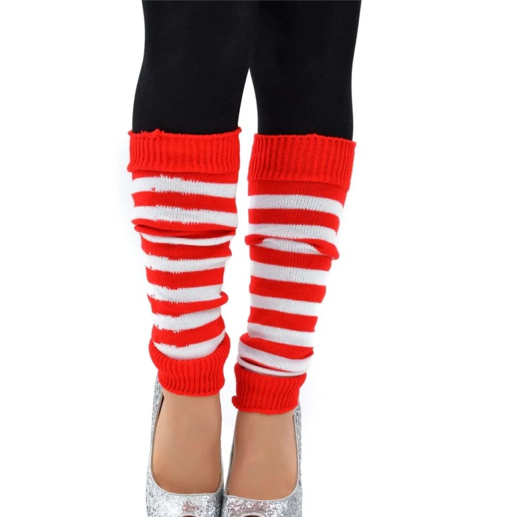 Pair of Womens Leg Warmers Disco Winter Knit Dance Party