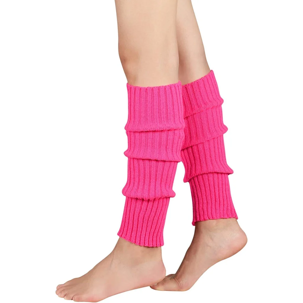 Pair of Womens Leg Warmers Disco Winter Knit Dance Party