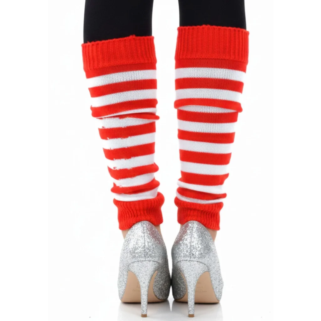 Pair of Womens Leg Warmers Disco Winter Knit Dance Party
